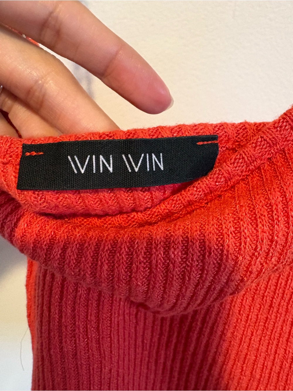 WinWin Red Ribbed Tank with Chain Straps - Picture 2 of 3